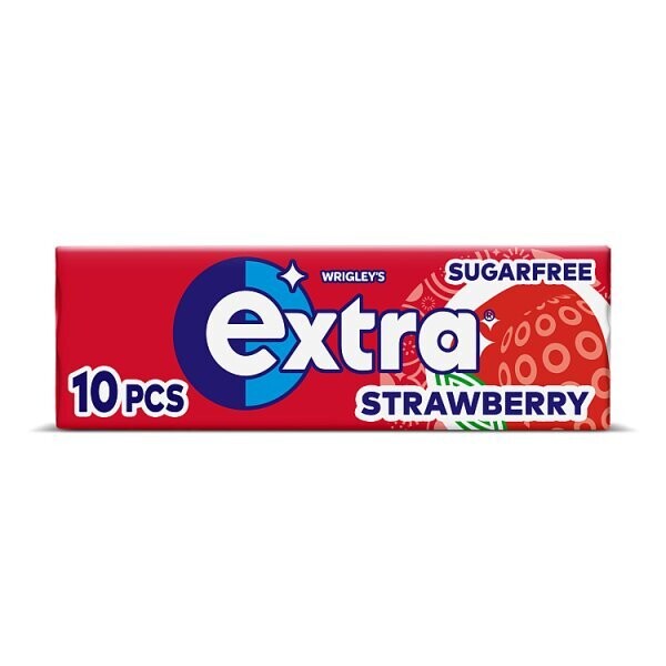 Extra Strawberry Flavour Sugarfree Chewing Gum 10 Pieces