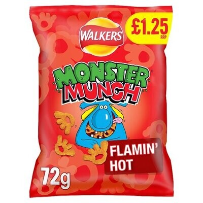 Walkers Monster Munch Flamin&#39; Hot Snacks
