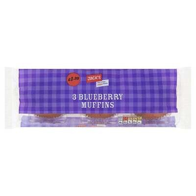 Jack&#39;s 3 Blueberry Muffins 275g