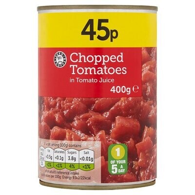 Euro Shopper Chopped Tomatoes in Tomato Juice 400g