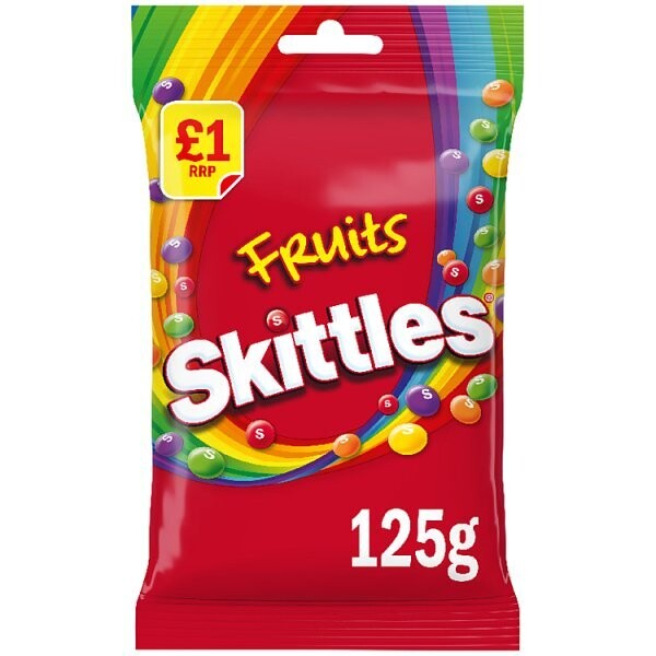 Skittles Vegan Chewy Sweets Fruit Flavoured Treat Bag 125g