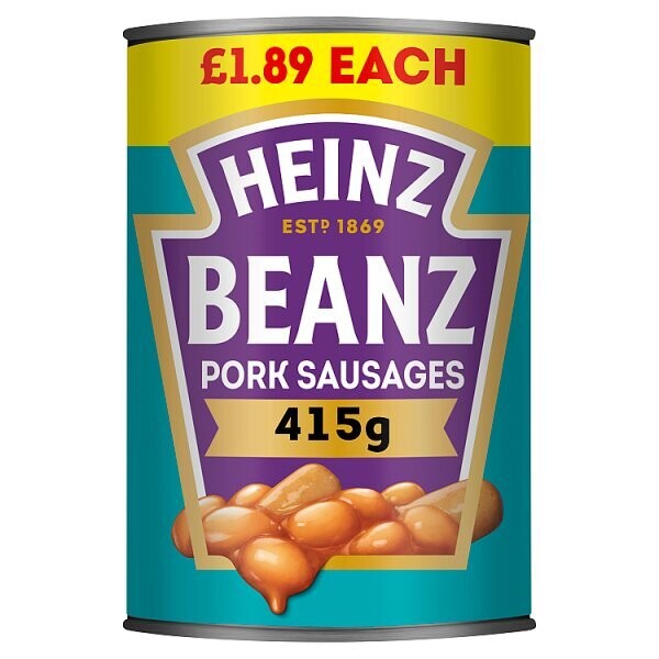 Heinz Beanz in a Rich Tomato Sauce with Pork Sausages 415g
