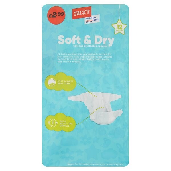 Jack&#39;s Soft &amp; Dry Size 6 12 Nappies