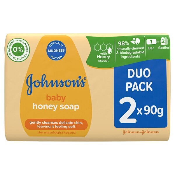 JOHNSON&#39;S® Baby Honey Soap Duo pack 2 x 90g