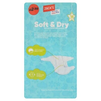 Jack&#39;s Soft &amp; Dry Size 5 14 Nappies