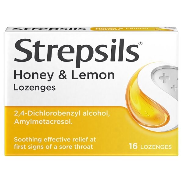 Strepsils Honey &amp; Lemon Lozenges x16 for Sore Throat