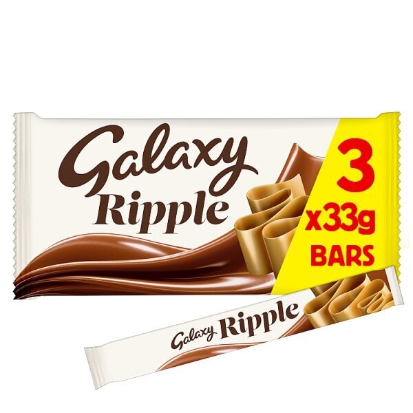 Galaxy Ripple Milk Chocolate Snack Bars Multipack 3 x 33g