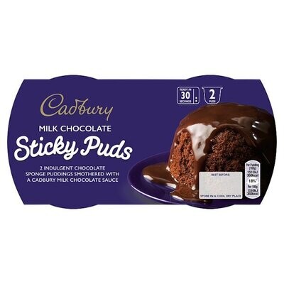 Cadbury Milk Chocolate Sticky Puds 2 x 95g
