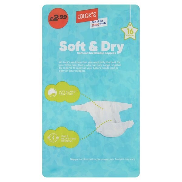 Jack&#39;s Soft &amp; Dry Size 4 16 Nappies
