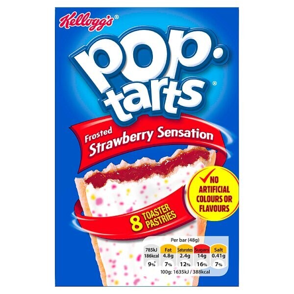 Kellogg&#39;s Pop Tarts Frosted Strawberry Sensation 8 × 48g (384g)