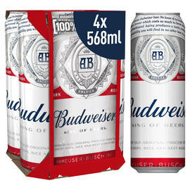 Budweiser Beer 4 x 568ml