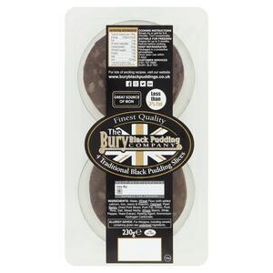 The Bury Black Pudding Company Traditional Black Pudding Slices x4 230g