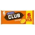 McVitie&#39;s Club Orange Chocolate Biscuit Bars Multipack 6 x 22.6g, 136g