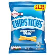 Smiths Chipsticks Salt &#39;n&#39; Vinegar Snacks Crisps £1.25 RRP PMP 82g