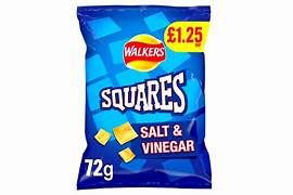 Walkers Squares Salt &amp; Vinegar Snacks Crisps