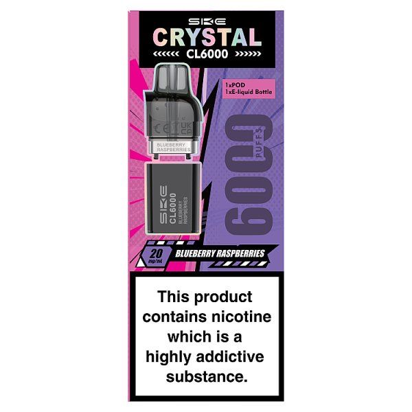 SKE Crystal CL6000 Blueberry Raspberries 20mg/ml Refill