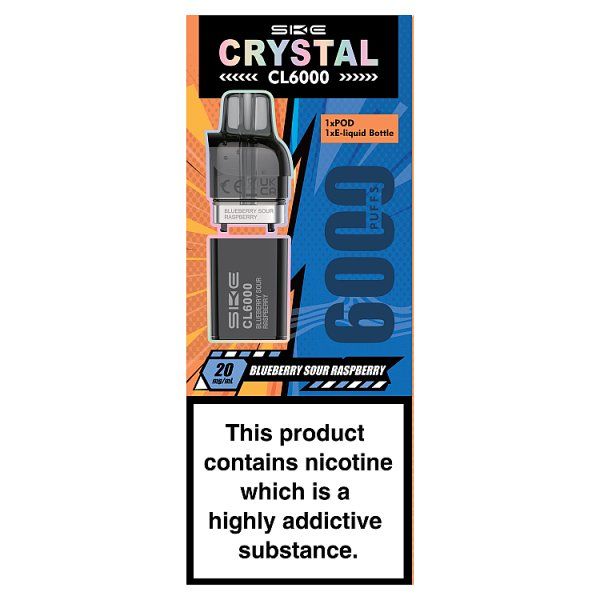 SKE Crystal CL6000 Blueberry Sour Raspberry 20mg/ml Refill
