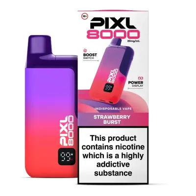 Pixl 8000 Strawberry Burst Indisposable Vape 20mg/ml