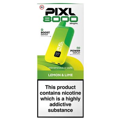 Pixl 8000 Lemon &amp; Lime Indisposable Vape 20mg/ml