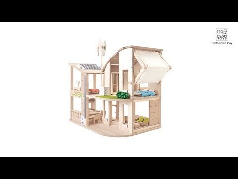 Green Dollhouse With Furniture