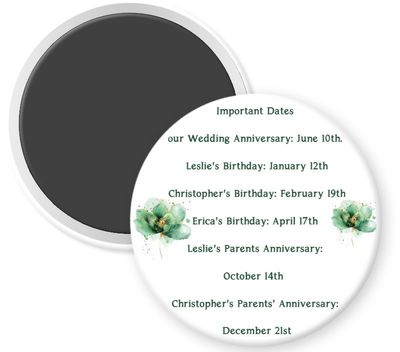 Important Dates personalized