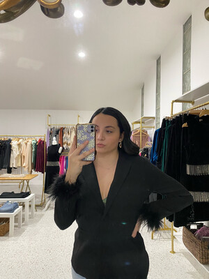 Detachable Feather Blazer