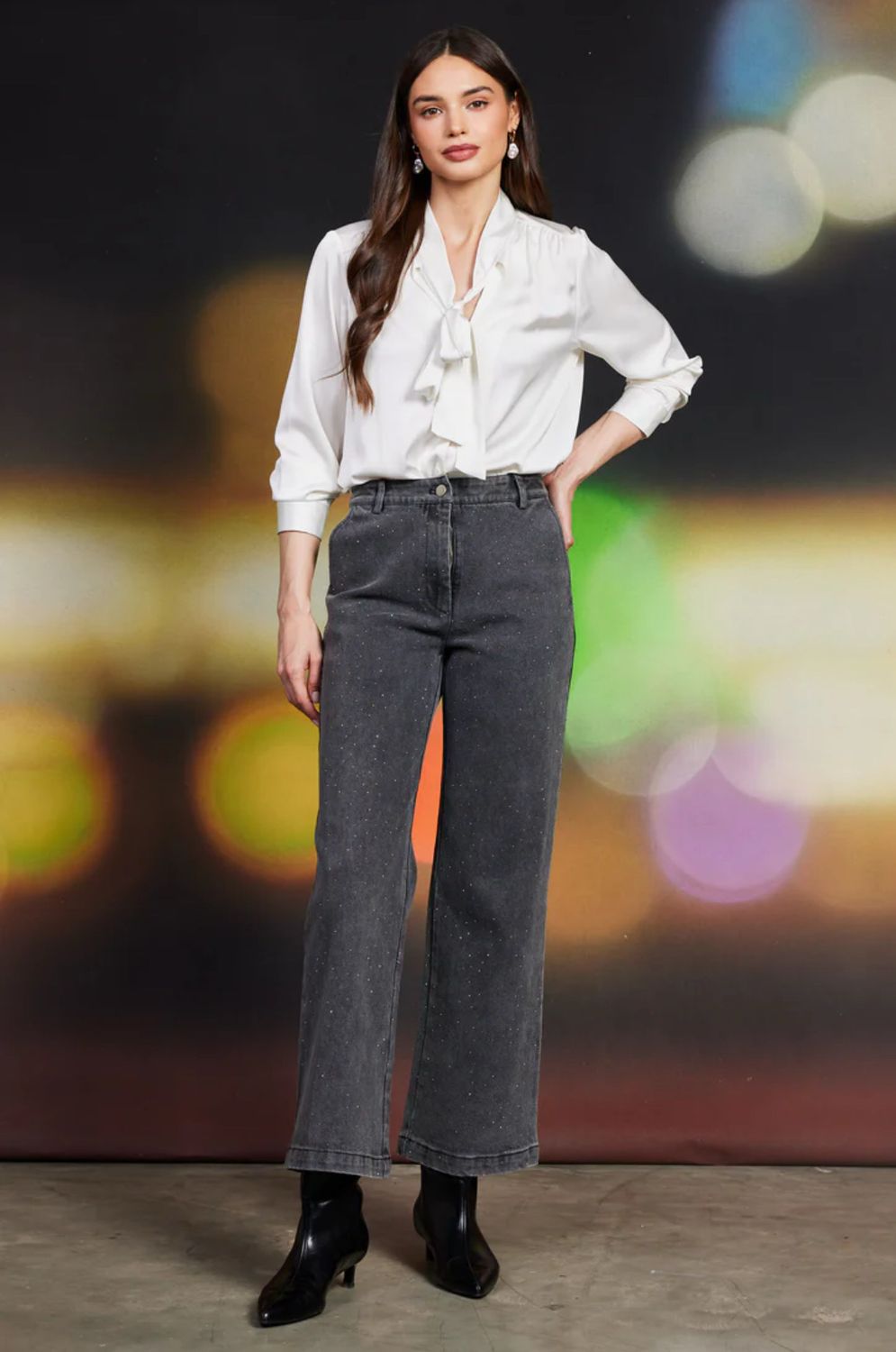 Rhinestone Denim Jeans