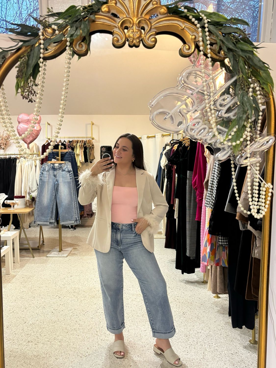 Detachable Feather Blazer