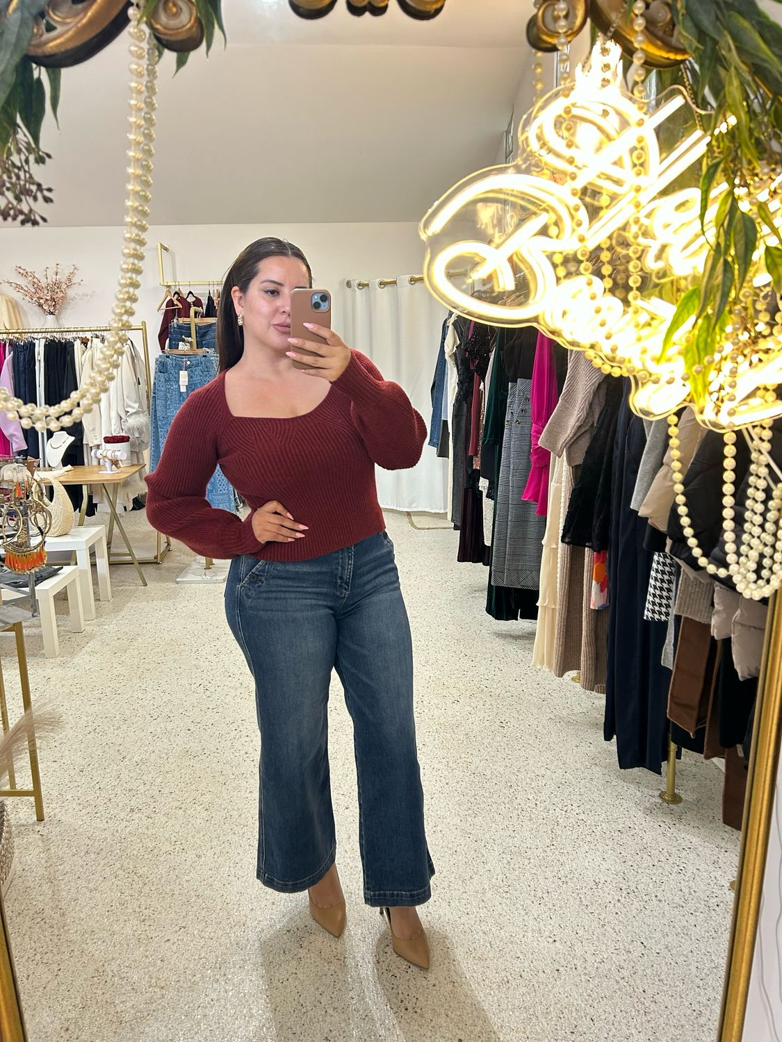 Sweetheart Neckline Top