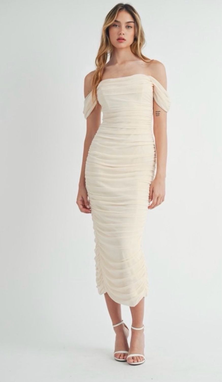 Ruffle Midi Split Dress