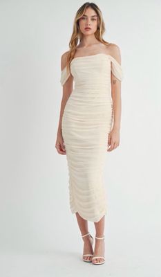 Ruffle Midi Split Dress