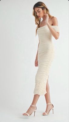 Ruffle Midi Split Dress