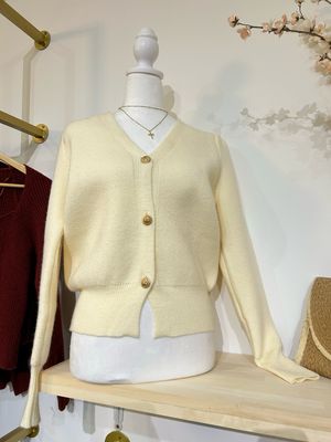Beige Button Up Cardigan