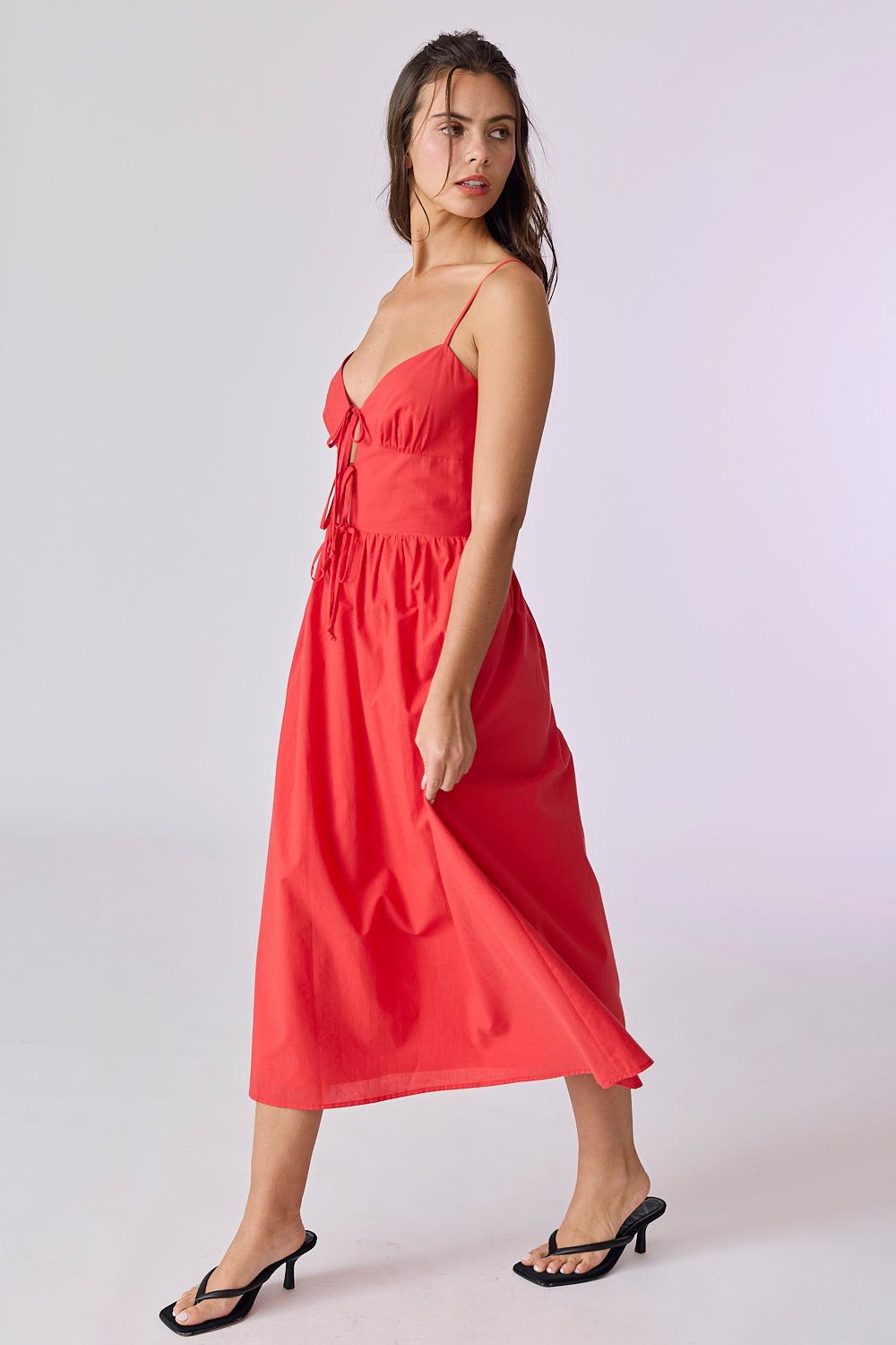 Front Tie Midi Dress
