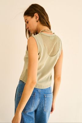 Sleeveless Mesh Top
