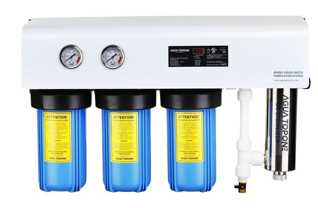 VHW-104 Waterzuiveringsinstallatie met PP + CTO + PP waterfilters VHW-104 Waterzuiveringsinstallatie met PP + CTO + PP waterfilters