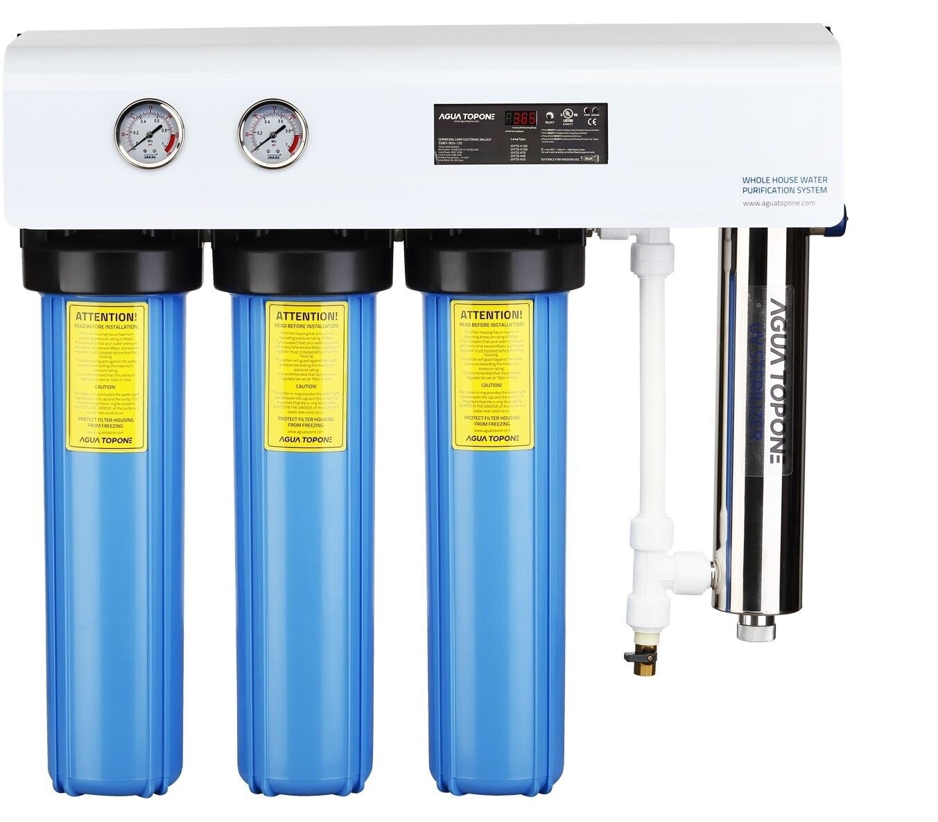 VHW-204G Waterzuiveringsinstallatie met PP + GAC + CTO waterfilters VHW-204G Waterzuiveringsinstallatie met PP + GAC + CTO waterfilters