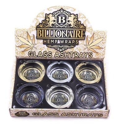 BILLIONAIRE GLASS ASHTRAYS ( 6PC BOX)