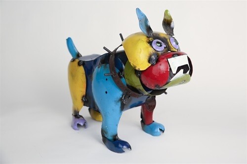 Recycled Metal Animals- Bulldog Sm