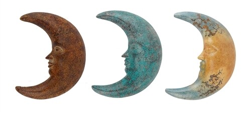 Garden Moon-Hand Painted Clay-Handmade-10x13