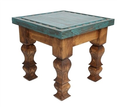 Silver Trails End Table 18x18x17-Turquoise