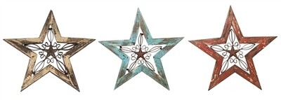 Texas Wall Star-Wood Iron-20 inches-3 Colors-Wall Decor