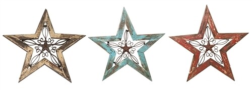 Texas Wall Star-Wood Iron-20 inches-3 Colors-Wall Decor