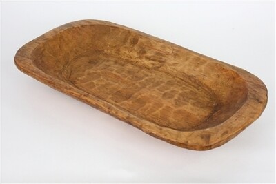 Rustic Dough Bowl-Farmhouse-Carved-12x20-Waxed