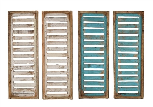 Milan Wood Shutters Windows-Pair-Farmhouse-22x36-Two Colors