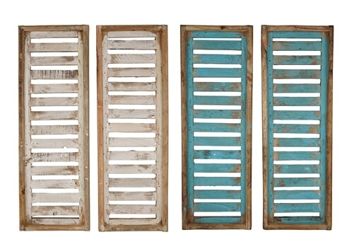 Milan Wood Shutters Windows-Pair-Farmhouse-22x36-Two Colors