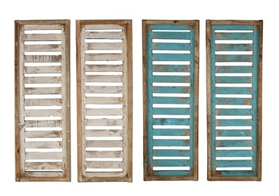 Milan Wood Shutters Windows-Pair-Farmhouse-22x36-Two Colors