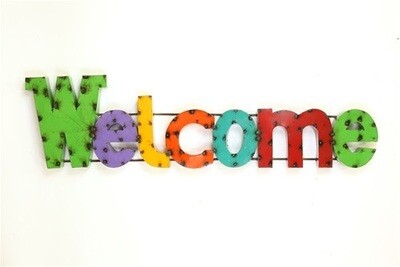 Recycled Metal Sign-Welcome