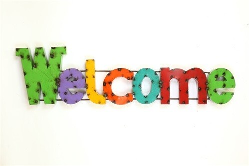 Recycled Metal Sign-Welcome