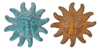 Clay Sun-Hand Painted-Garden-Handmade-Garden Decor-Wall-12 in.